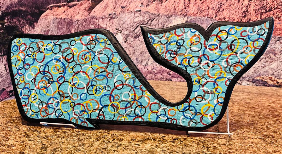 Wooden Blue Whale Decor