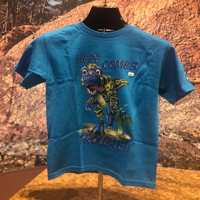 Kids Dinosaur blue t shirt